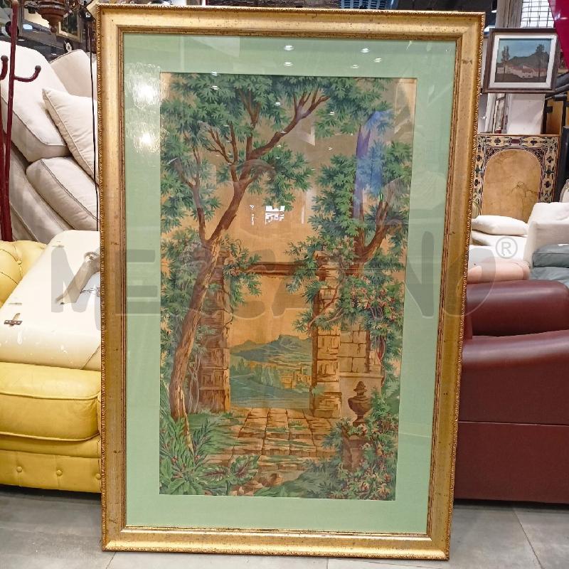 QUADRO STAMPA TELA ARCO PIETRA ALBERI PAS TIFFANY CORN LEGNO DORATO | Mercatino dell'Usato Roma re di roma 1