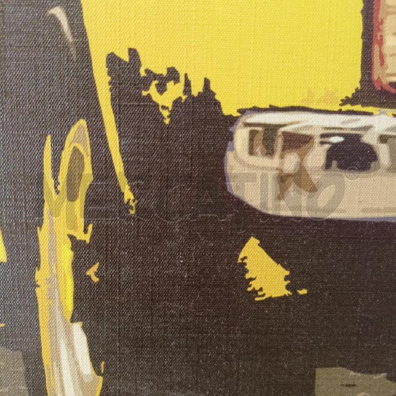 QUADRO STAMPA TELA MACCHINA GIALLA 500 SFONDO SCURO  | Mercatino dell'Usato Roma re di roma 3