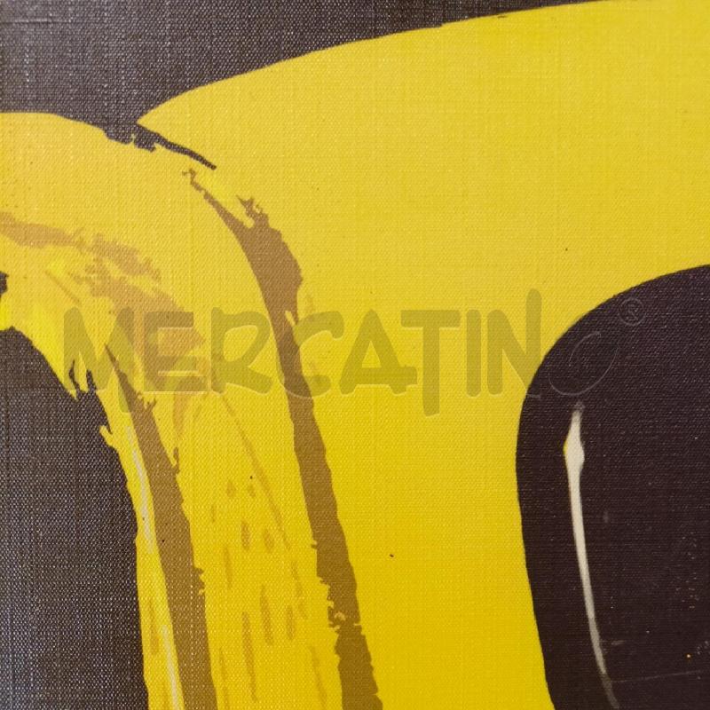 QUADRO STAMPA TELA MACCHINA GIALLA 500 SFONDO SCURO  | Mercatino dell'Usato Roma re di roma 5