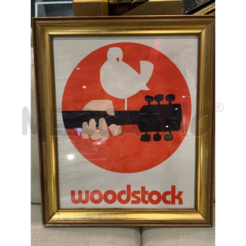 QUADRO STAMPA WOODSTOCK CHITARRA NERA MANO UCCELLINO | Mercatino dell'Usato Roma re di roma 1