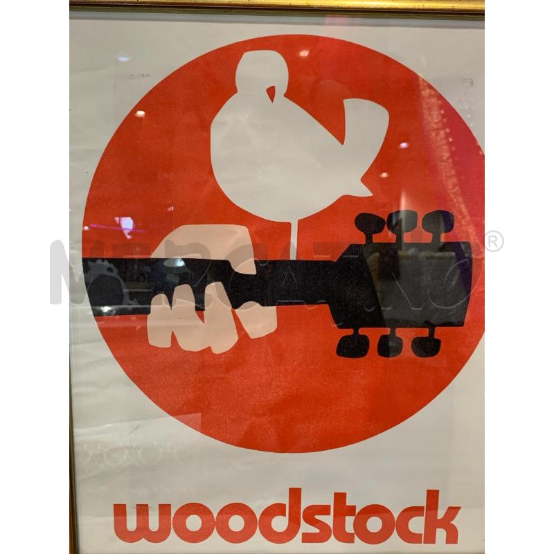 QUADRO STAMPA WOODSTOCK CHITARRA NERA MANO UCCELLINO | Mercatino dell'Usato Roma re di roma 2