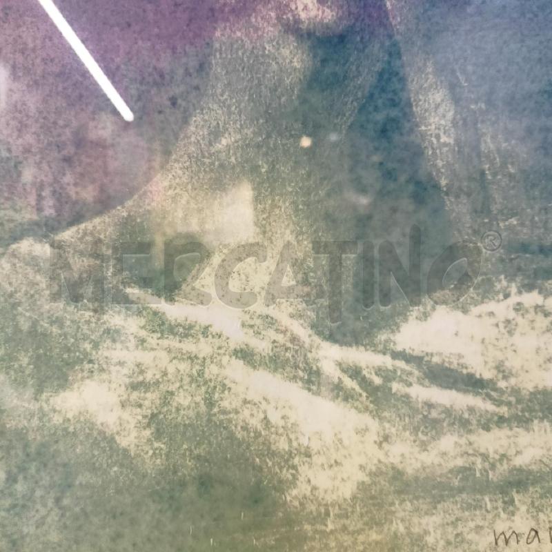 QUADRO TECNICA MISTA DONNA NUDA VELO GAMBE CAPELLI RACCOLTI TONI VIOLA VERDE  | Mercatino dell'Usato Roma re di roma 4