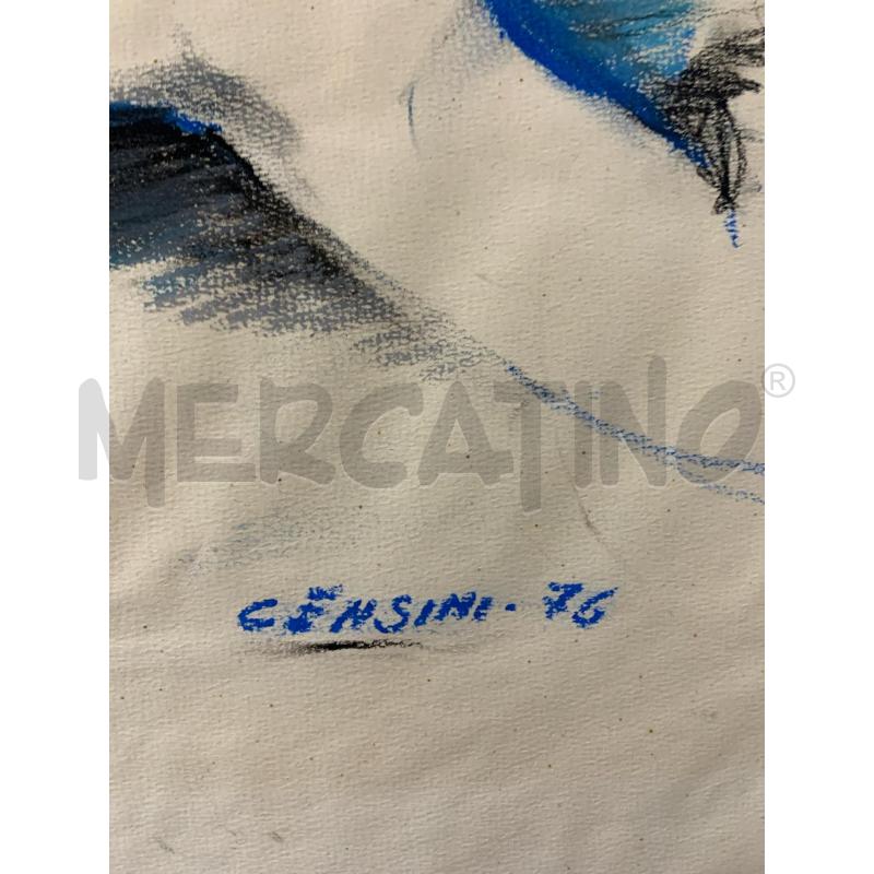 QUADRO TECNICA MISTA DONNA STESA BLU NERO | Mercatino dell'Usato Roma re di roma 2