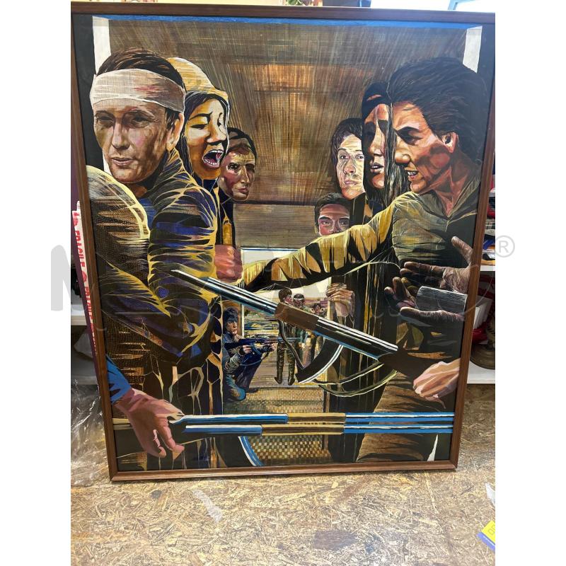 QUADRO TECNICA MISTA SCENA FUCILI CORNICE LEGNO  | Mercatino dell'Usato Roma re di roma 1