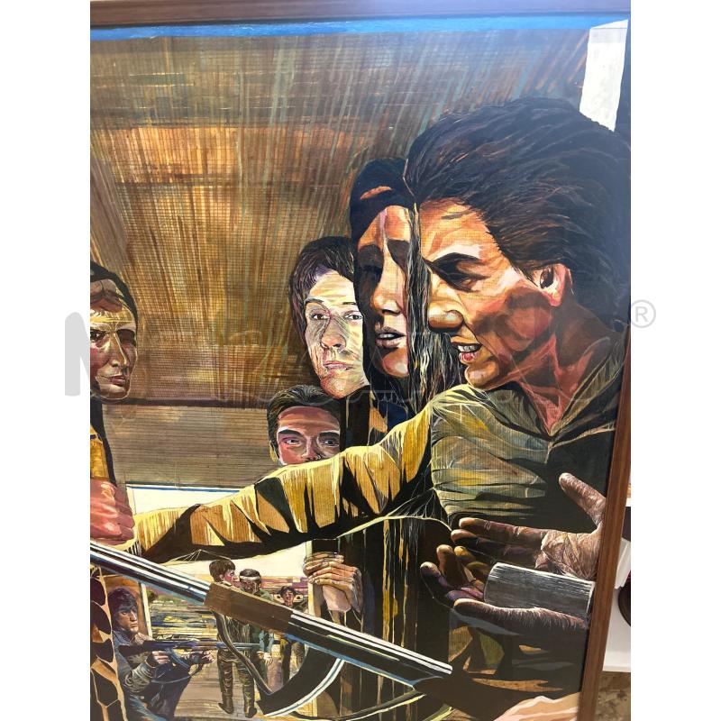 QUADRO TECNICA MISTA SCENA FUCILI CORNICE LEGNO  | Mercatino dell'Usato Roma re di roma 3