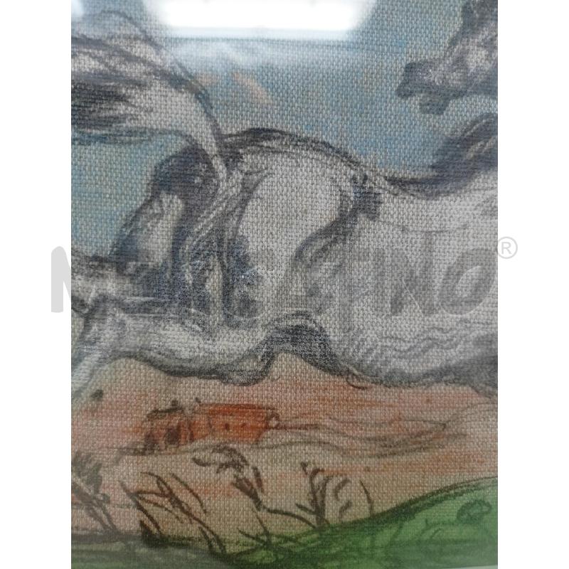 QUADRO TECN MISTA TELA CAVALLO SFONDO AZZURRO CASE 35X27 | Mercatino dell'Usato Roma re di roma 5