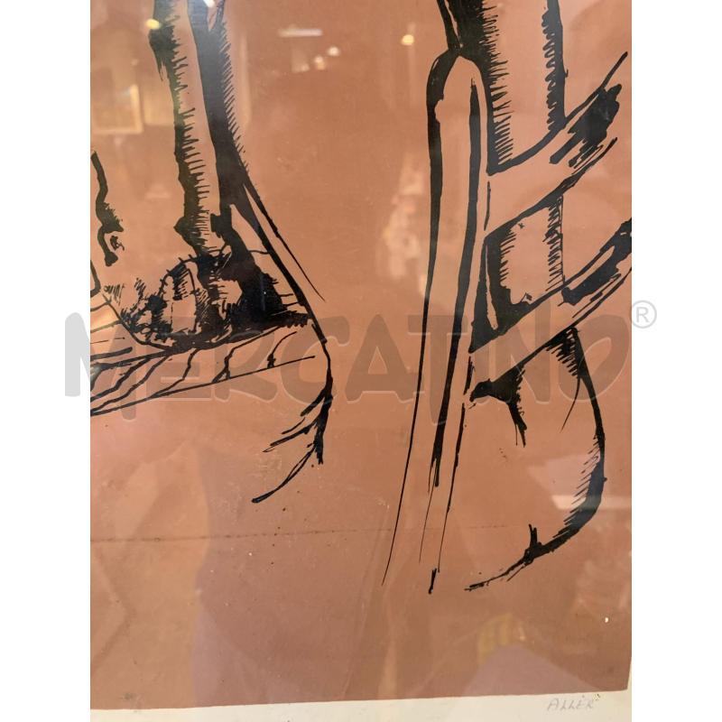 QUADRO TECN MISTA UOMO DONNA SEDUTI TAVOLO SFONDO MATTONE  | Mercatino dell'Usato Roma re di roma 2