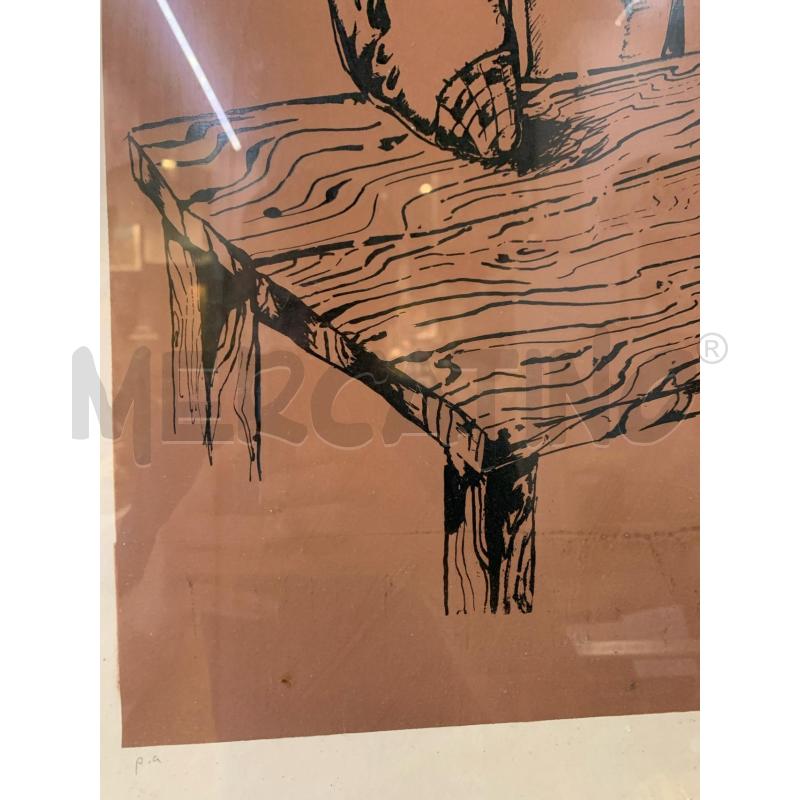 QUADRO TECN MISTA UOMO DONNA SEDUTI TAVOLO SFONDO MATTONE  | Mercatino dell'Usato Roma re di roma 3