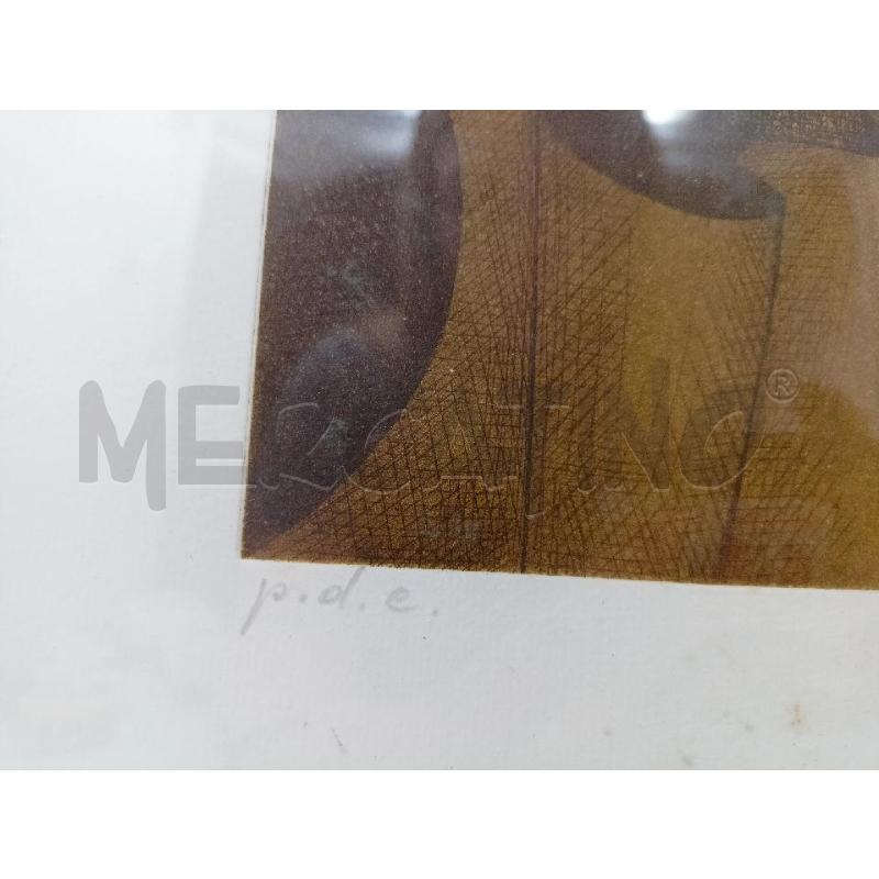 QUADRO TEC MISTA ASTRATTO ONDE SFERE ROSSE MARRONI CORNICE ROSSA | Mercatino dell'Usato Roma re di roma 3