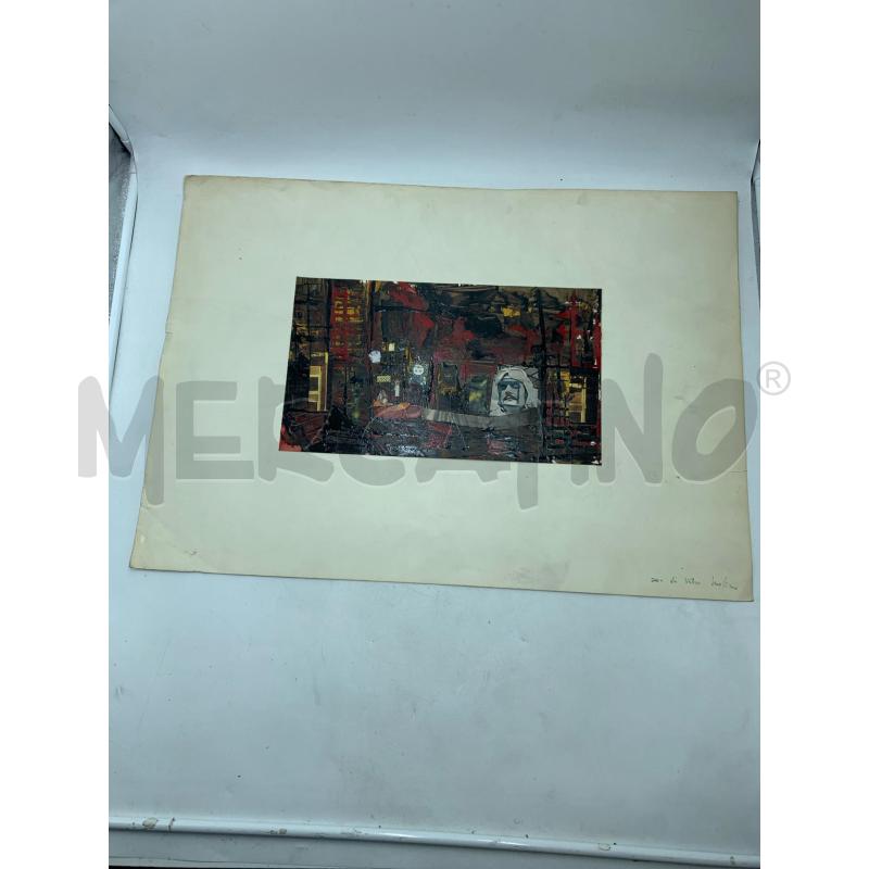 QUADRO TEC MISTA CARTA ASTRATTO COLLAGE VOLTO | Mercatino dell'Usato Roma re di roma 1
