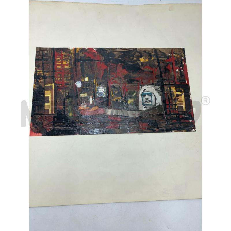 QUADRO TEC MISTA CARTA ASTRATTO COLLAGE VOLTO | Mercatino dell'Usato Roma re di roma 3