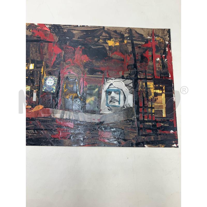 QUADRO TEC MISTA CARTA ASTRATTO COLLAGE VOLTO | Mercatino dell'Usato Roma re di roma 5