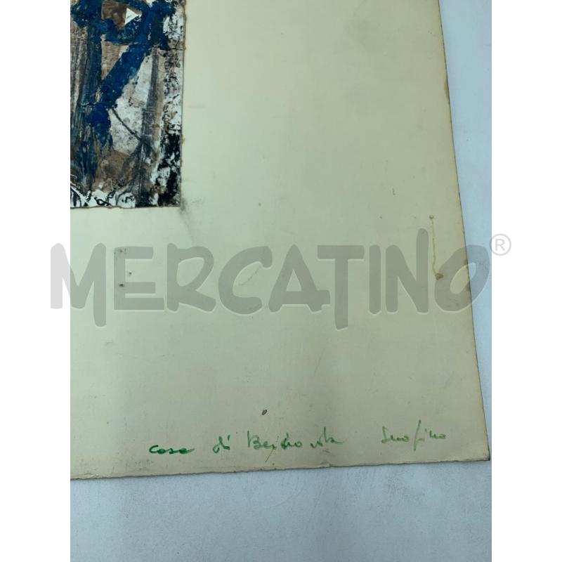 QUADRO TEC MISTA CARTA ASTRATTO FORMALE CERCHIO AZZURRO | Mercatino dell'Usato Roma re di roma 2