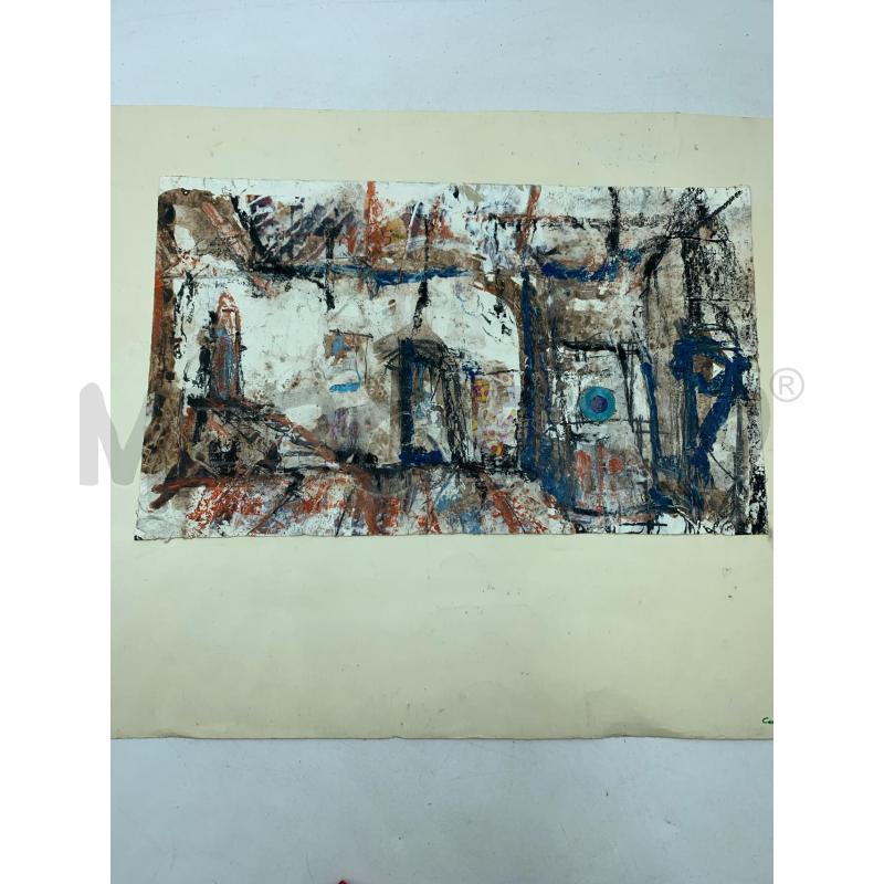 QUADRO TEC MISTA CARTA ASTRATTO FORMALE CERCHIO AZZURRO | Mercatino dell'Usato Roma re di roma 3