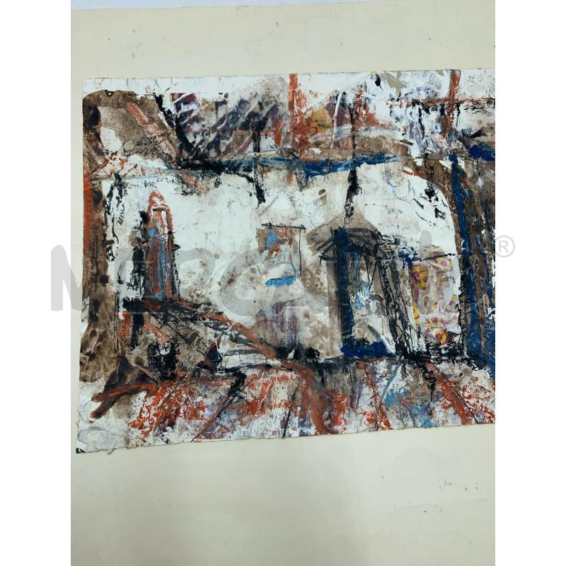 QUADRO TEC MISTA CARTA ASTRATTO FORMALE CERCHIO AZZURRO | Mercatino dell'Usato Roma re di roma 4