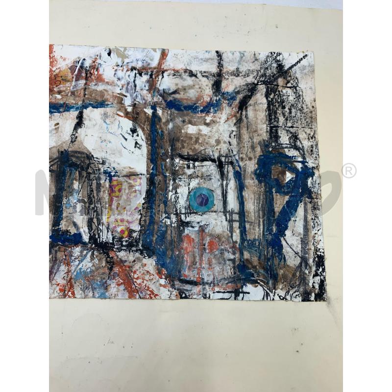 QUADRO TEC MISTA CARTA ASTRATTO FORMALE CERCHIO AZZURRO | Mercatino dell'Usato Roma re di roma 5