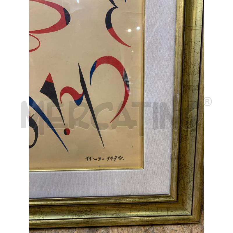 QUADRO TEC MISTA SCRITTA BLU ROSSA NERA UCCELLO  | Mercatino dell'Usato Roma re di roma 2