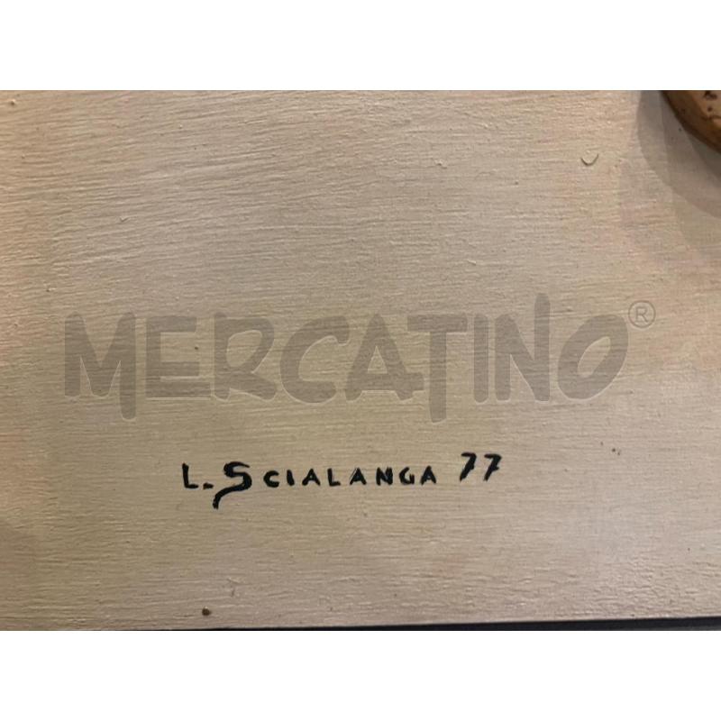 QUADRO TEC MISTA TAVOLA SUGHERO PLACCHE ROSSE GEOMETRICO | Mercatino dell'Usato Roma re di roma 2