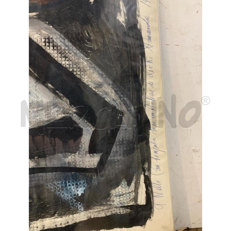 QUADRO TEC MISTA TELA ASTRATTA DEC ROSSO GRIGIO NERO | Mercatino dell'Usato Roma re di roma 2