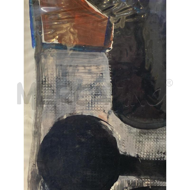 QUADRO TEC MISTA TELA ASTRATTA DEC ROSSO GRIGIO NERO | Mercatino dell'Usato Roma re di roma 3