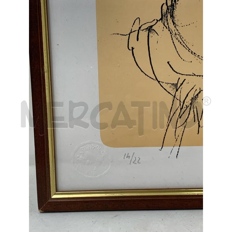 QUADRO TEC MISTA VOLTO DONNA MULTIPLO BASE BEIGE CORNICE LEGNO BORDO DORATO | Mercatino dell'Usato Roma re di roma 3