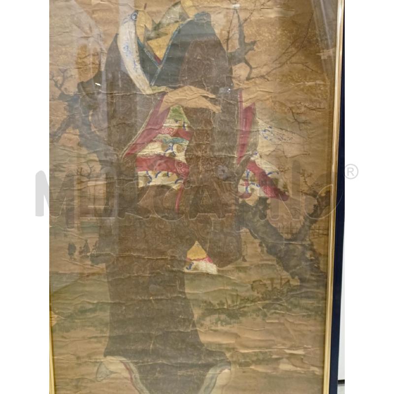 QUADRO TEMPERA CARTA GEISHA EPOCA CORN NERA | Mercatino dell'Usato Roma re di roma 3