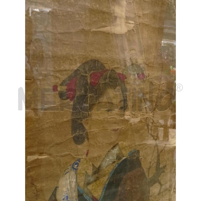 QUADRO TEMPERA CARTA GEISHA EPOCA CORN NERA | Mercatino dell'Usato Roma re di roma 4