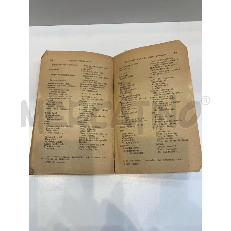 R.PLATTARD RECUEIL ANGLAIS-FRANCAIS DES TERMES TECHNIQUES MILITAIRES 1939 FERNAND SORLOT | Mercatino dell'Usato Roma re di roma 5