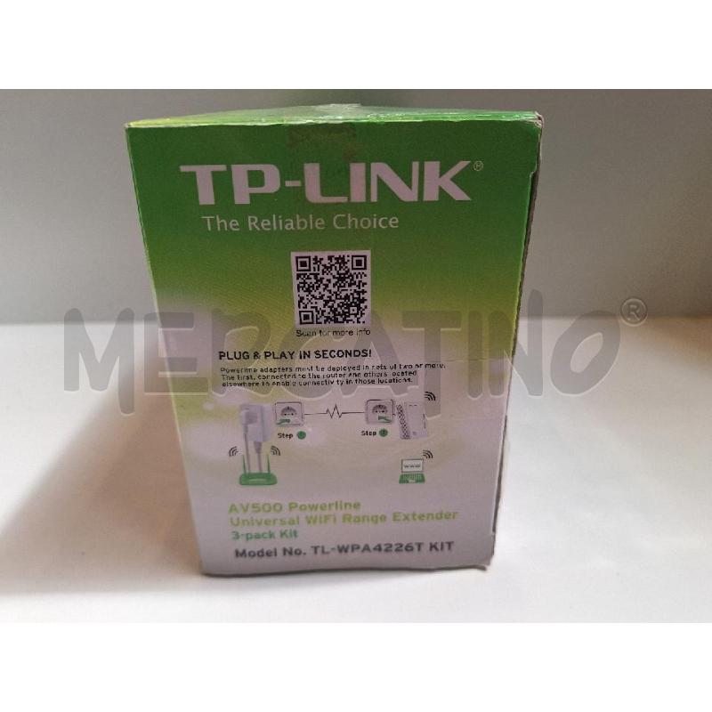 RIPETITORE WIFI POWERLINE TP-LINK TL-WPA4226T KIT AV500 | Mercatino dell'Usato Roma re di roma 2
