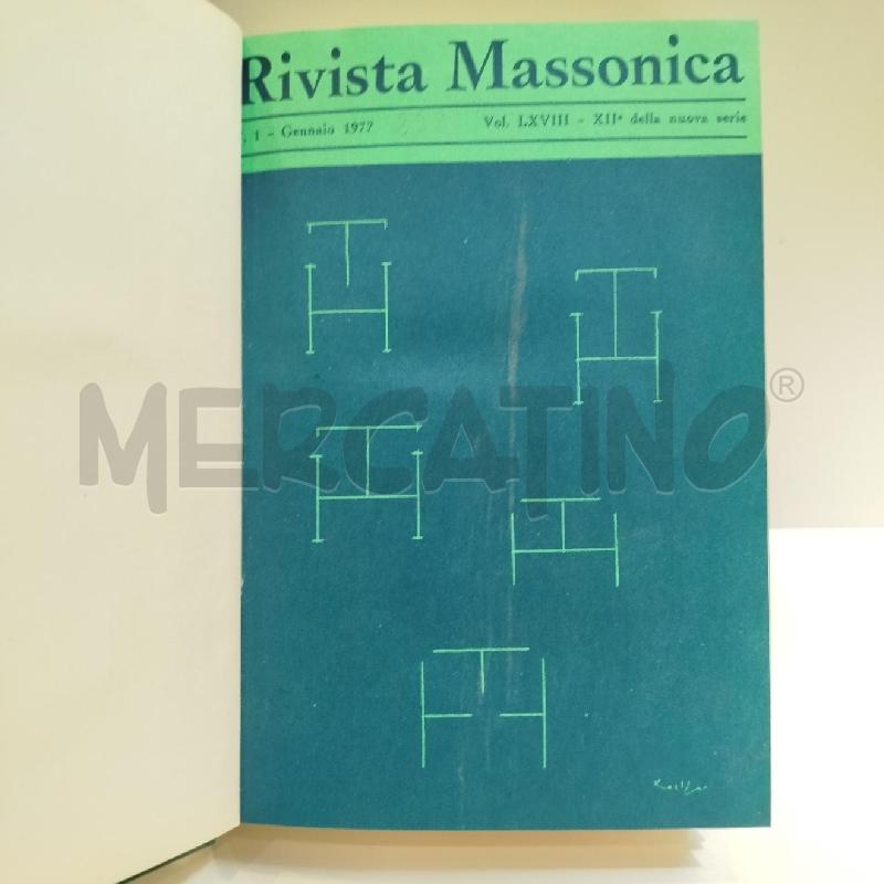 RIVISTA MASSONICA 1977 ANNATA COMPLETA RILEGATA | Mercatino dell'Usato Roma re di roma 1