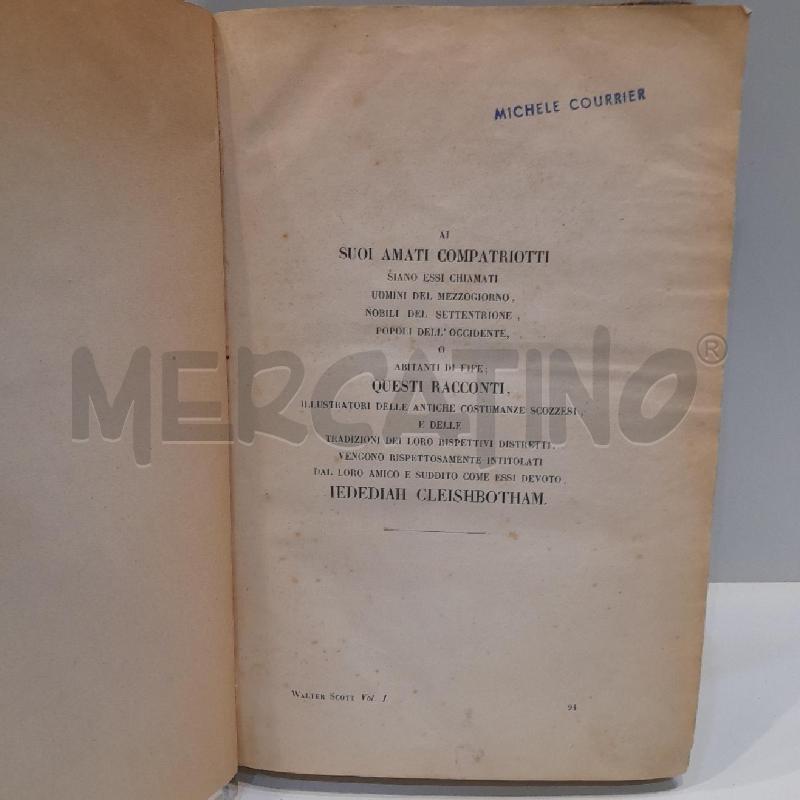 ROMANZI DI WALTER SCOTT TRAD.CARLO RUSCONI PRIMI 2 VOLUMI 1844 PASSIGLI FIRENZE | Mercatino dell'Usato Roma re di roma 3