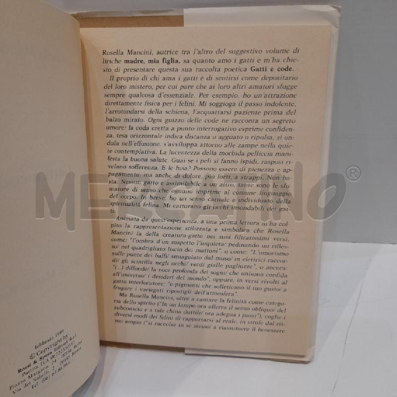 ROSELLA MANCINI GATTI E CODE 1989 | Mercatino dell'Usato Roma re di roma 3