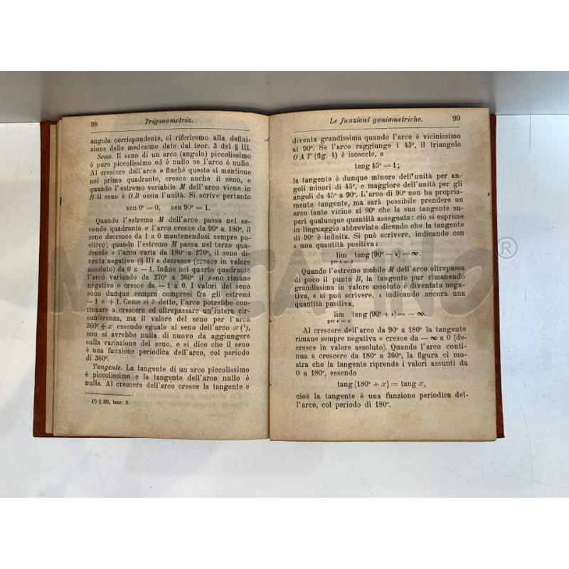 S.PINCHERLE GEOMETRIA METRICA E TRIGONOMETRIA 1888 MANUALE HOEPLI | Mercatino dell'Usato Roma re di roma 5