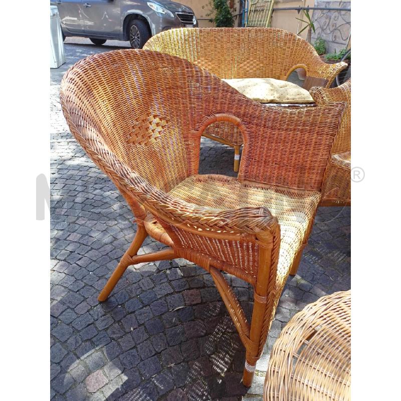 SALOTTO VIMINI DIVANETTO+TAVOLINO+2 POLTRON | Mercatino dell'Usato Roma re di roma 2