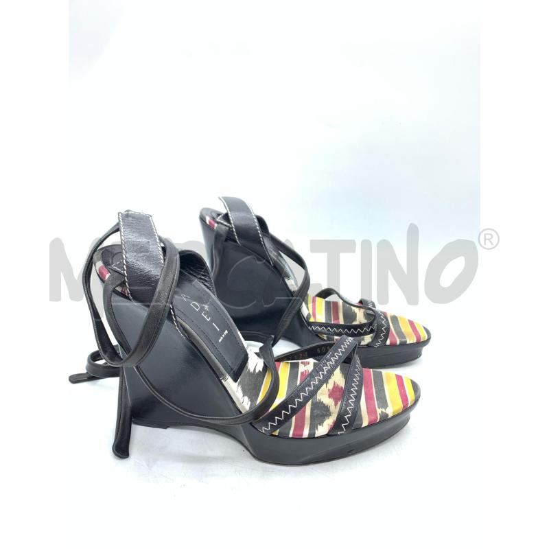 SANDALI DONNA CASADEI NERO ZEPPA | Mercatino dell'Usato Roma re di roma 2