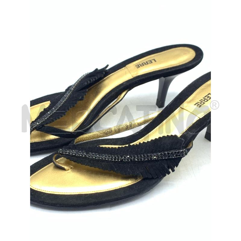 SANDALI DONNA LERRE NERO DETT STRASS NERO | Mercatino dell'Usato Roma re di roma 4