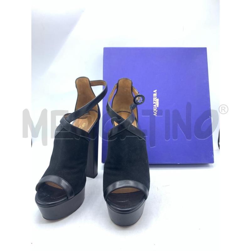 SCARPE DONNA AQUAZZURRA NERE LEATH | Mercatino dell'Usato Roma re di roma 1