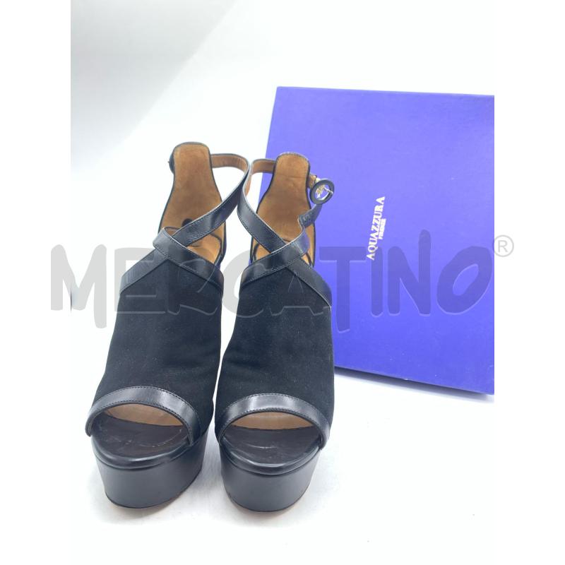SCARPE DONNA AQUAZZURRA NERE LEATH | Mercatino dell'Usato Roma re di roma 4