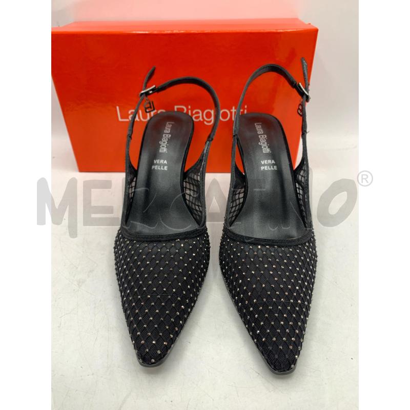SCARPE DONNA LAURA BIAGIOTTI NERE STRASS | Mercatino dell'Usato Roma re di roma 2