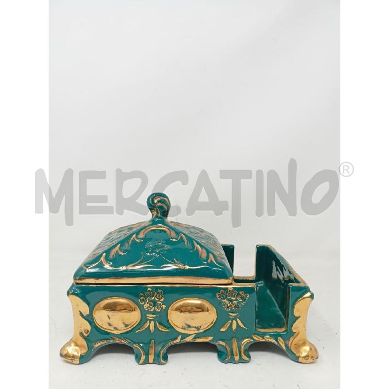 SCATOLA CERAMICA+SCOMPARTO S. FIORENTINO VERDE ORO | Mercatino dell'Usato Roma re di roma 1