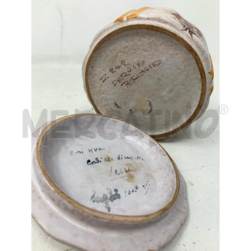 SCATOLA DERUTA TONDA FASCE GIALLE CERCHI ROSSI BLU GIALLI | Mercatino dell'Usato Roma re di roma 2