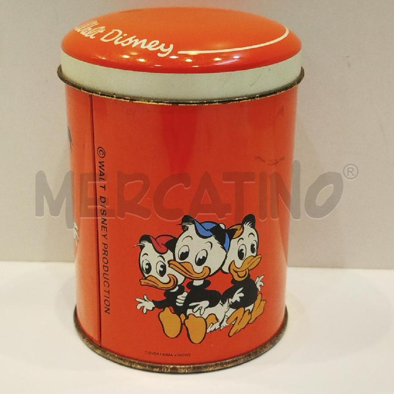SCATOLA LATTA VINTAGE BARATTOLO PORTAPENNE DISNEY PAPERINO QUI QUO QUA | Mercatino dell'Usato Roma re di roma 2