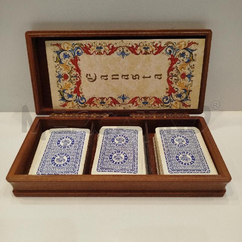 SCATOLA MODIANO IN LEGNO CON CARTE PER CANASTA | Mercatino dell'Usato Roma re di roma 1