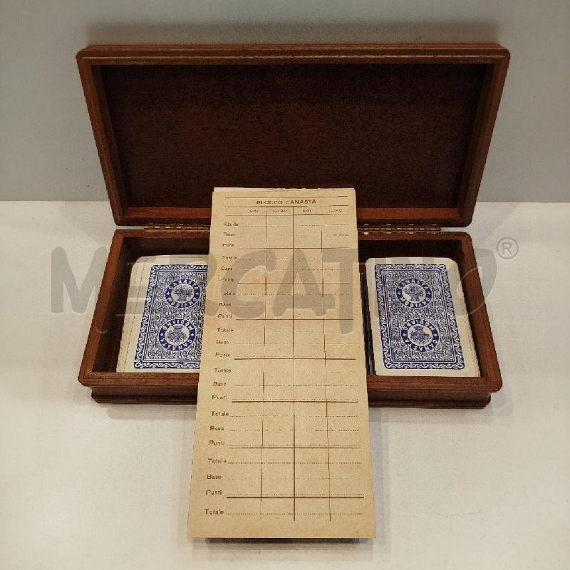 SCATOLA MODIANO IN LEGNO CON CARTE PER CANASTA | Mercatino dell'Usato Roma re di roma 2