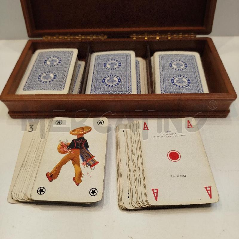 SCATOLA MODIANO IN LEGNO CON CARTE PER CANASTA | Mercatino dell'Usato Roma re di roma 3