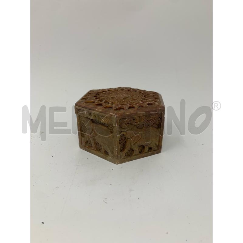SCATOLA PIETRTA ESAGONALE PIETRA INCIS ETNICA | Mercatino dell'Usato Roma re di roma 1
