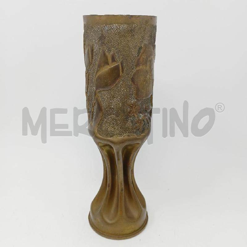 SCULTURA BRONZO FORMA CALICE DEC FLOREALE BUTTERATO  | Mercatino dell'Usato Roma re di roma 1