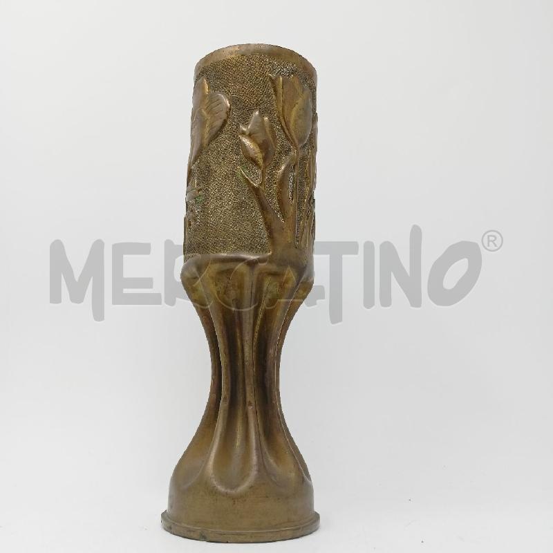 SCULTURA BRONZO FORMA CALICE DEC FLOREALE BUTTERATO  | Mercatino dell'Usato Roma re di roma 3