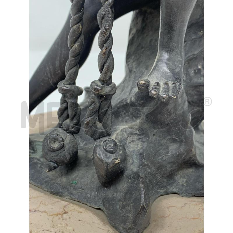 SCULTURA BRONZO PESCATORE BASE MARMO  | Mercatino dell'Usato Roma re di roma 3