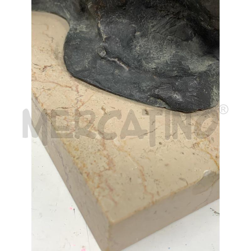 SCULTURA BRONZO PESCATORE BASE MARMO  | Mercatino dell'Usato Roma re di roma 5